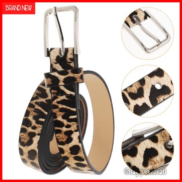 Leopard Print PU Leather Belt Adjustable Waist Belt for Women main image 4